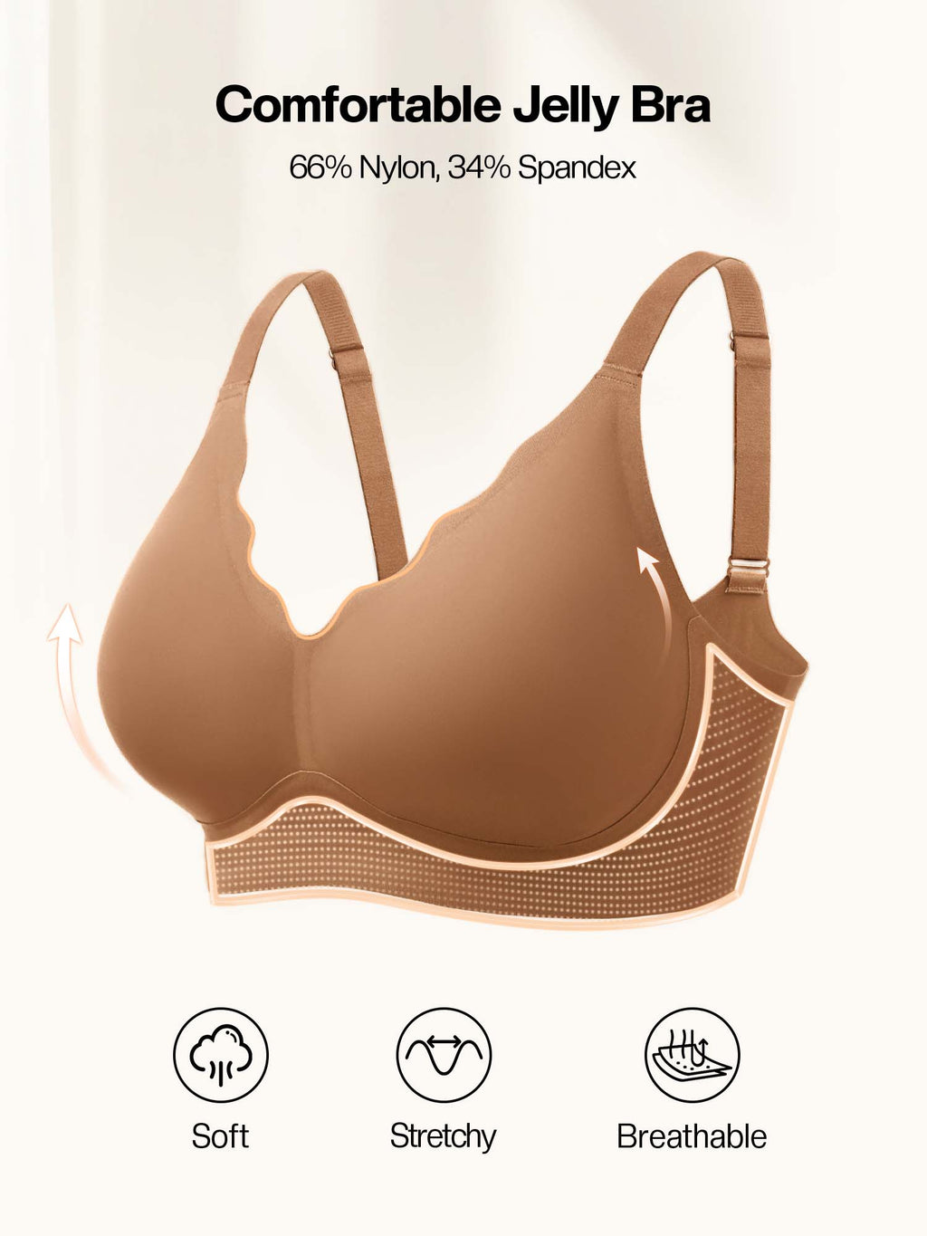 Wireless Jelly Bras for Women No Underwire with Support - S-2XL