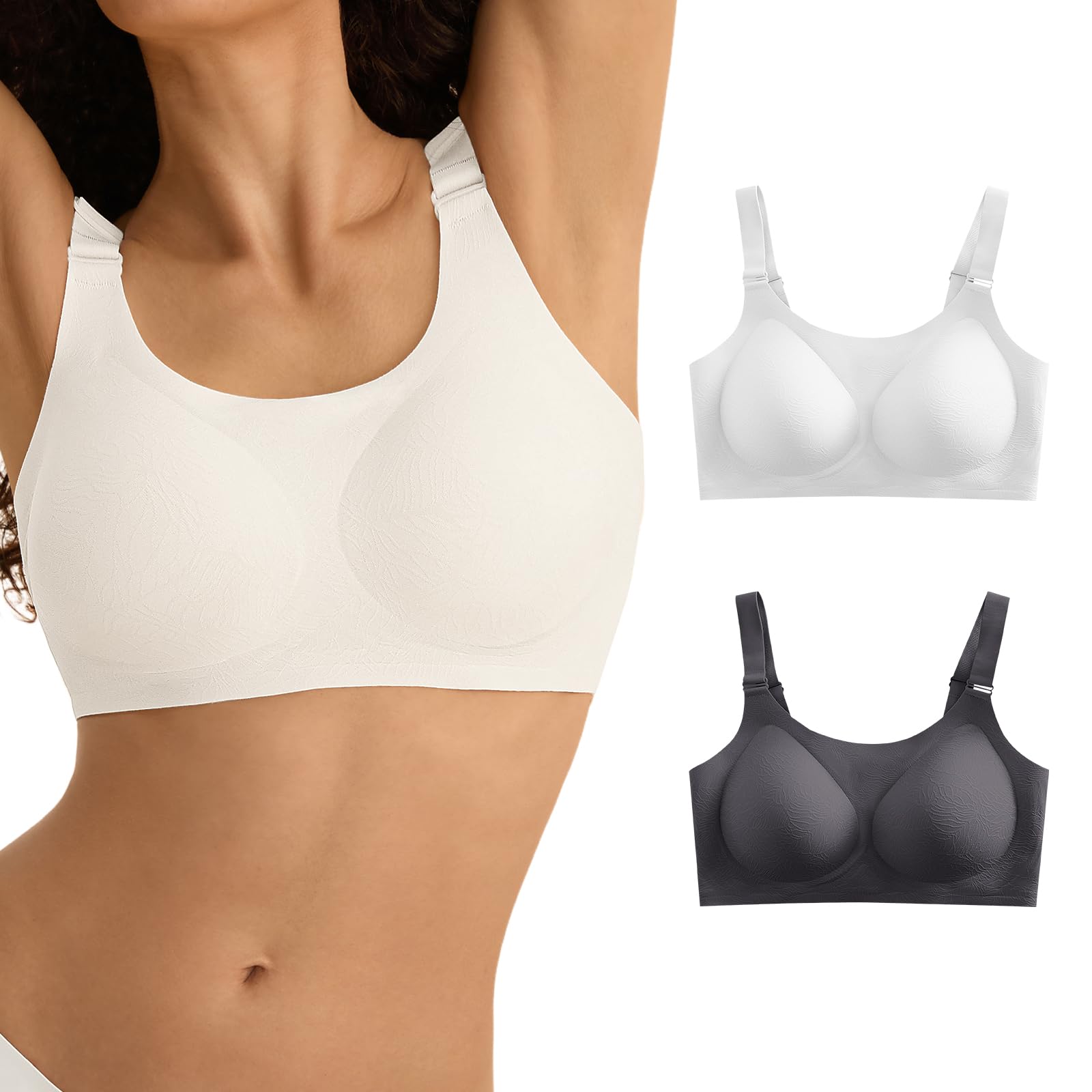 Wireless Bras for Women No Underwire Comfortable Seamless - S-3XL
