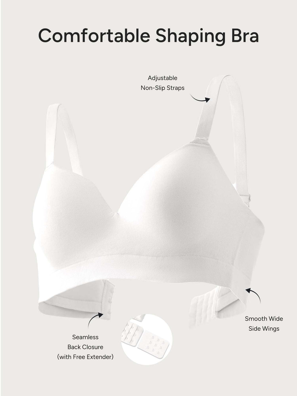 Wireless Bras for Women No Underwire with Support - S-3XL
