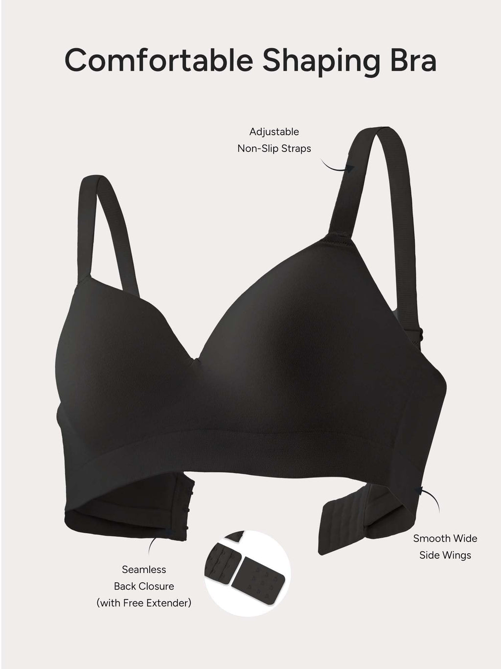 Wireless Bras for Women No Underwire with Support - S-3XL