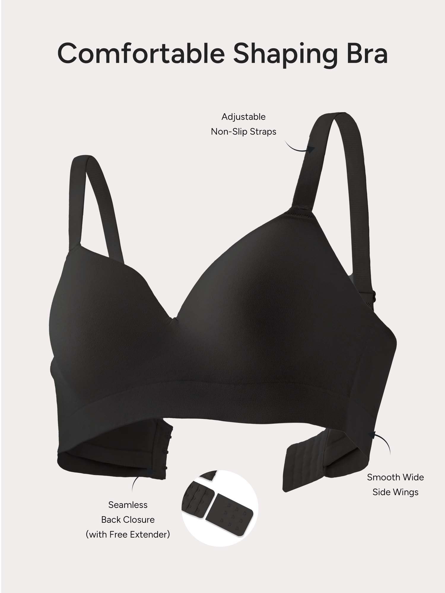 Wireless Bras for Women No Underwire with Support - S-3XL