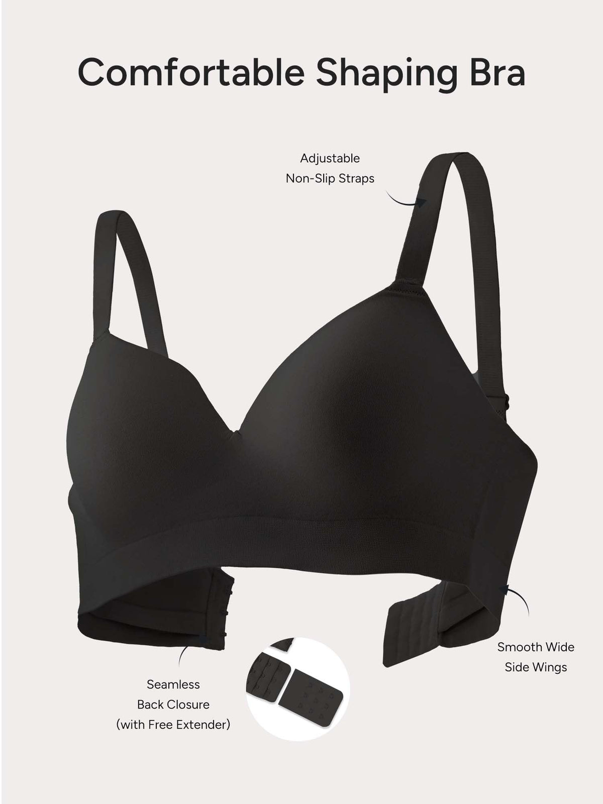 Wireless Bras for Women No Underwire with Support - S-3XL