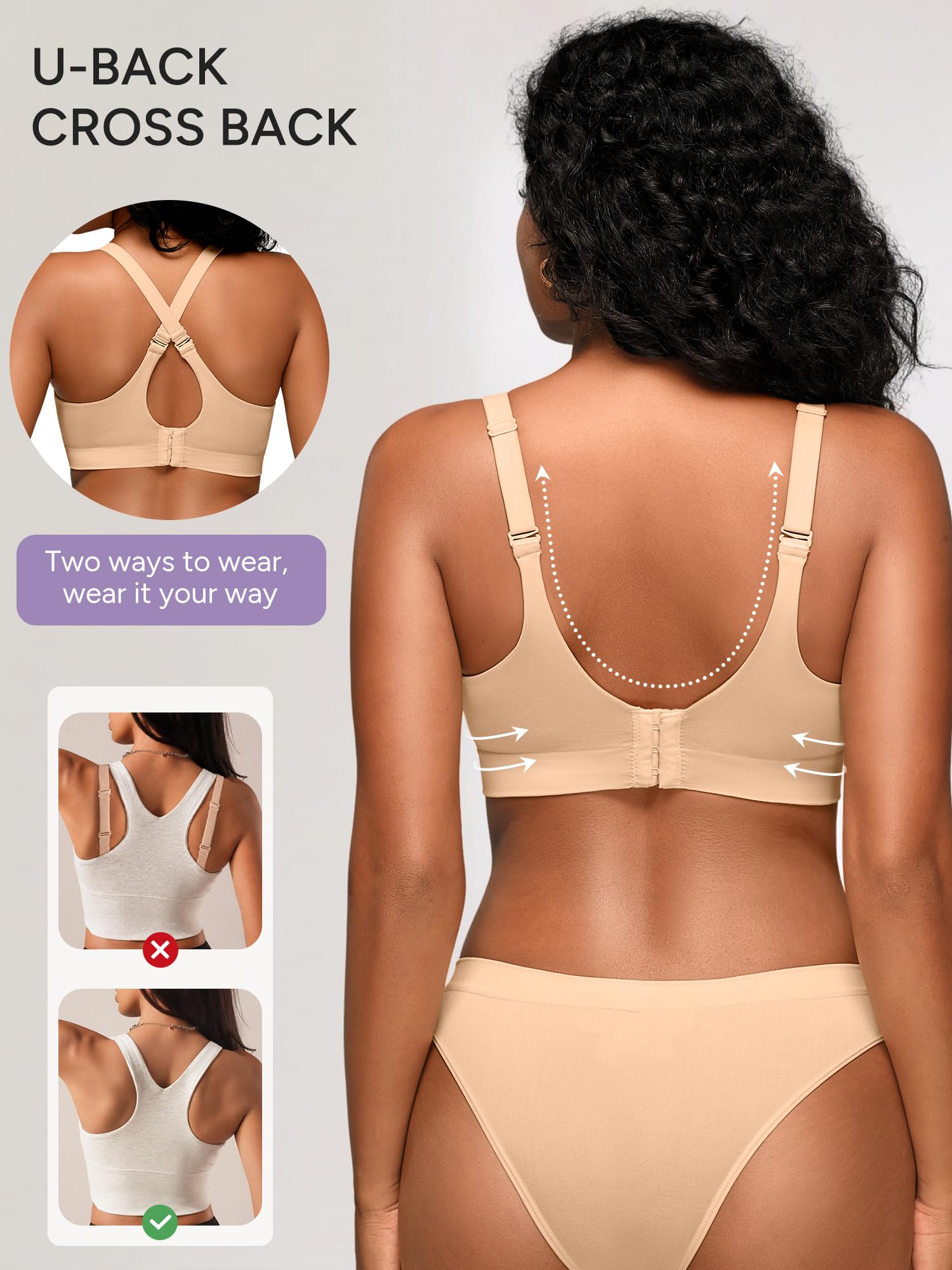 Wireless Bras for Women No Underwire with Support - S-3XL
