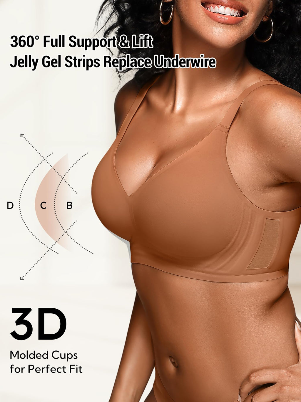 Seamless Comfortable Bras for Women with Jelly No Underwire - S-2XL