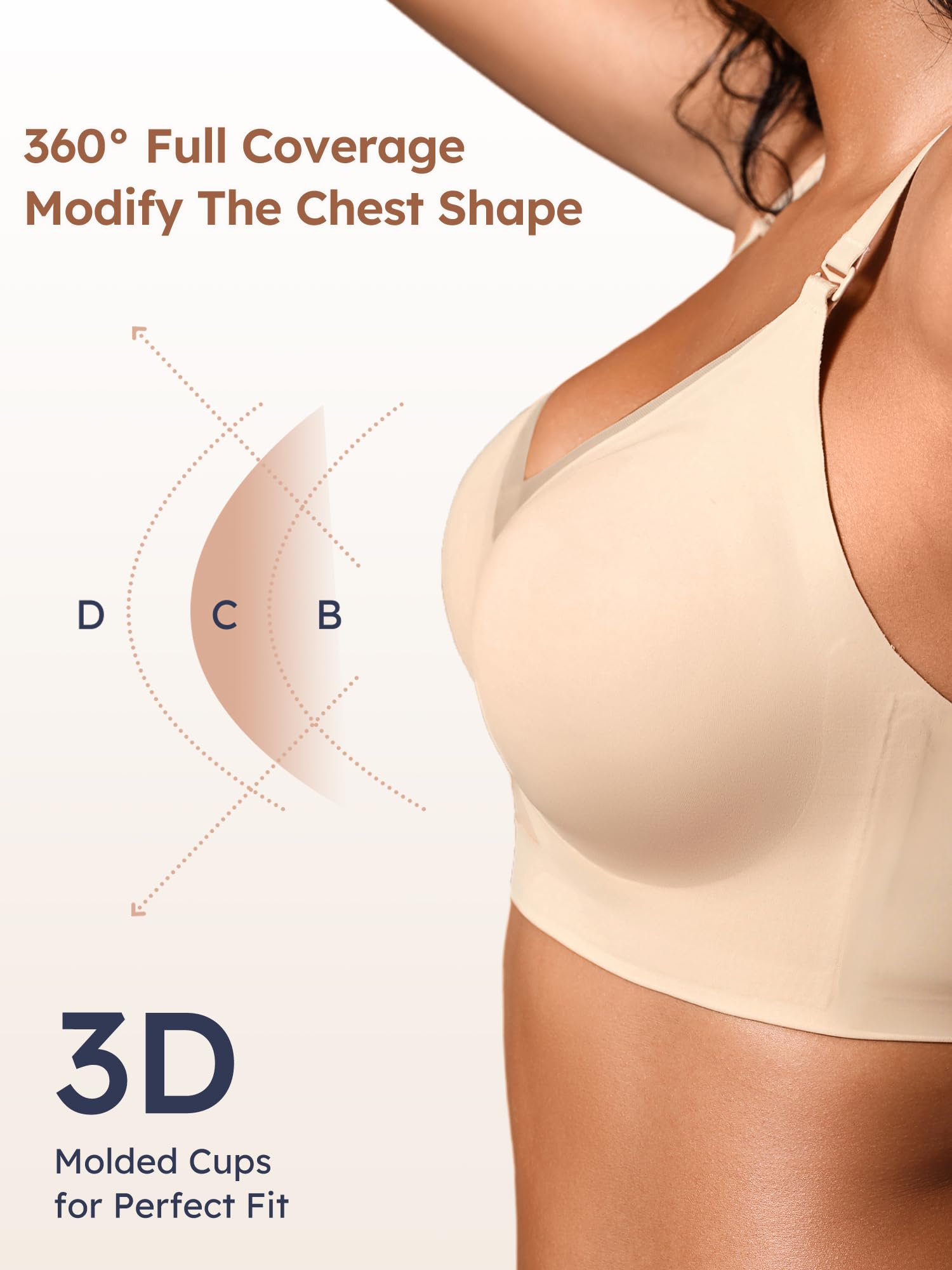Wireless Bras for Women No Underwire Comfortable Seamless - S-3XL