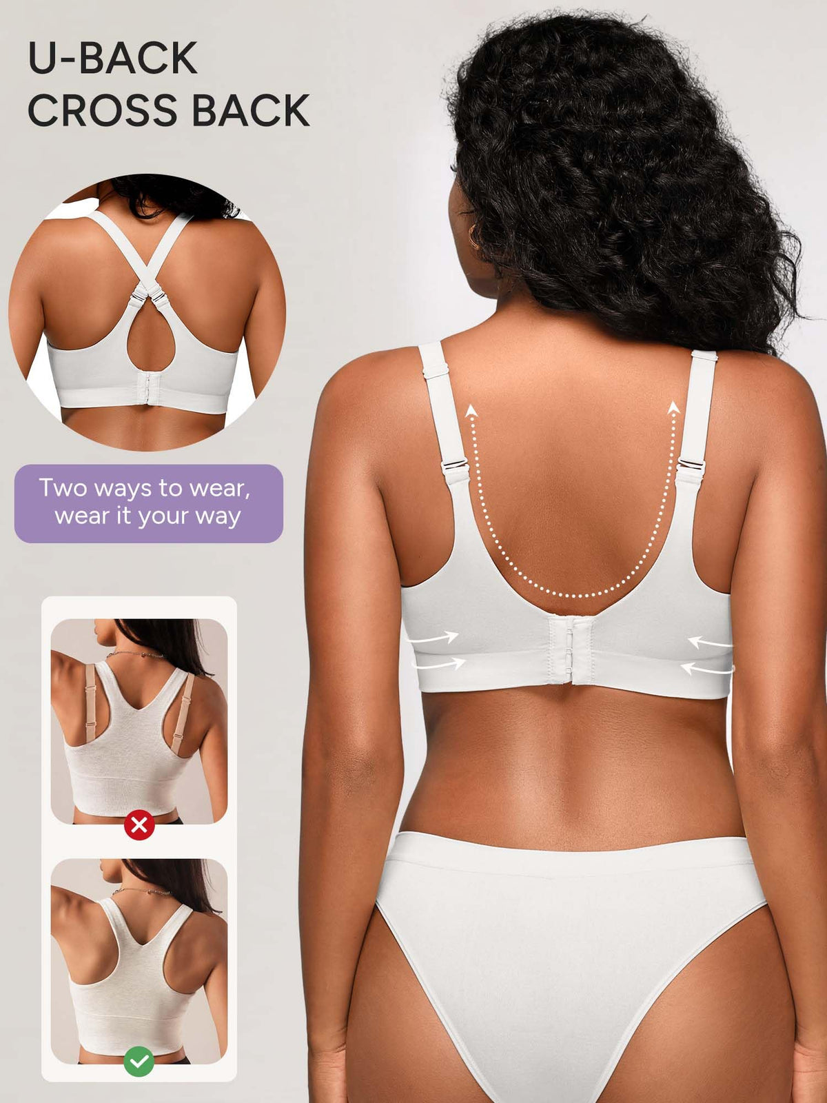 Wireless Bras for Women No Underwire with Support - S-3XL