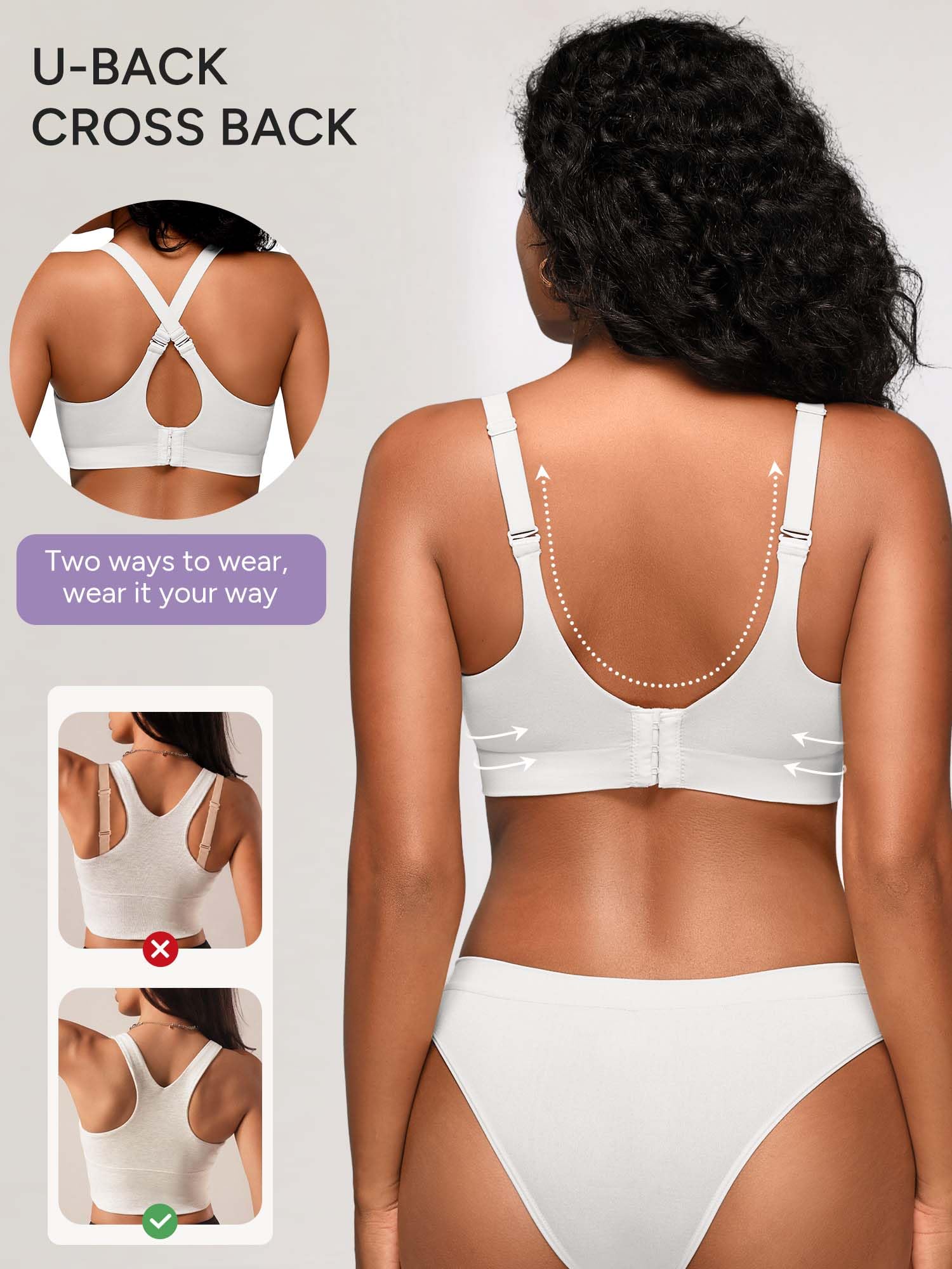Wireless Bras for Women No Underwire with Support - S-3XL