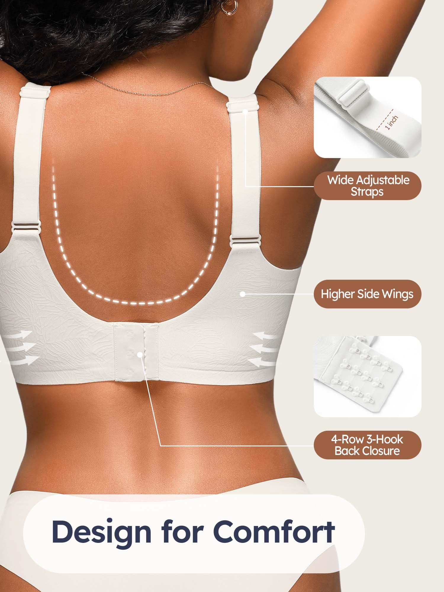 Wireless Bras for Women No Underwire Comfortable Seamless - S-3XL