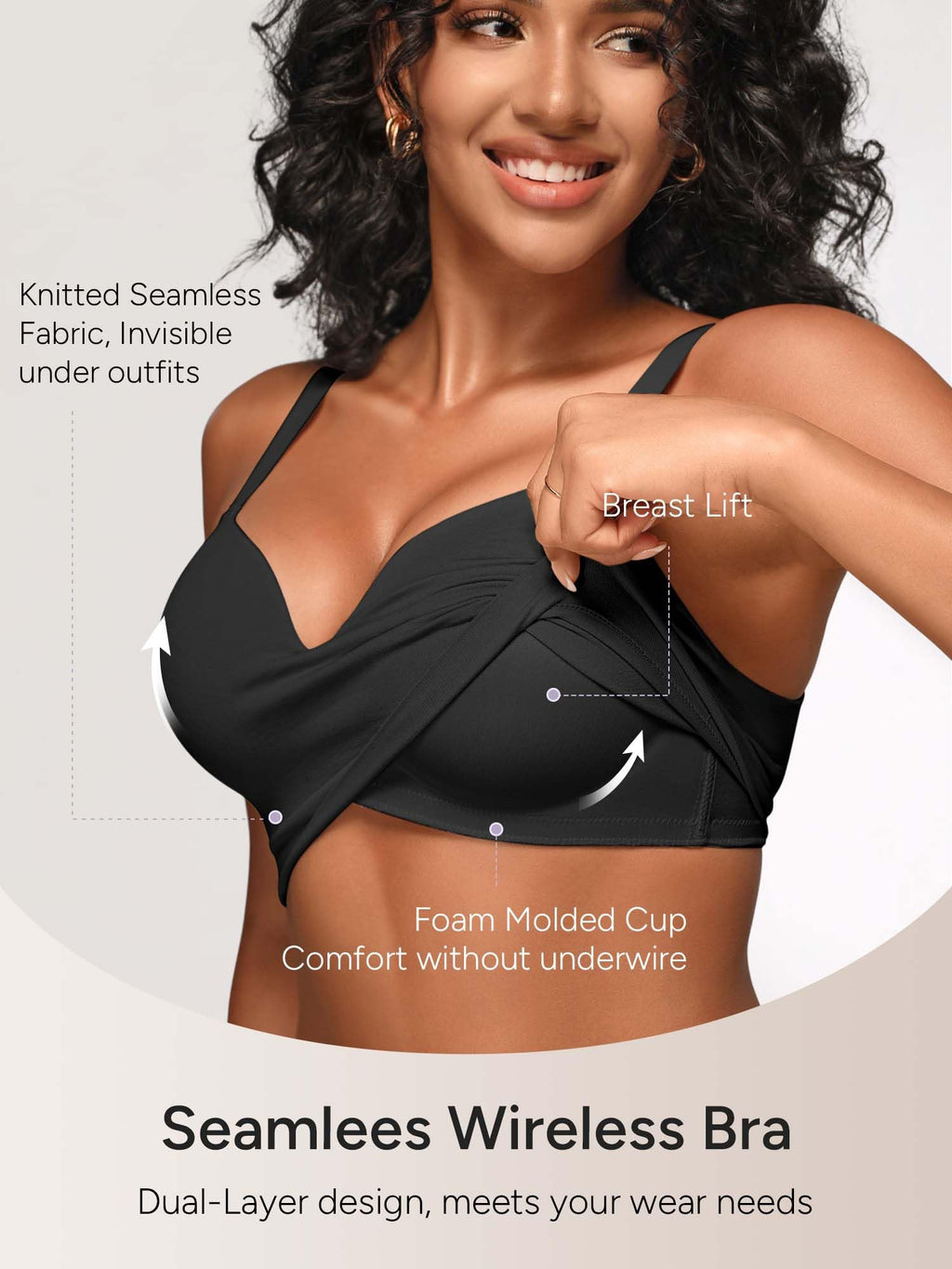 Wireless Bras for Women No Underwire with Support - S-3XL