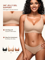 Seamless Comfortable Bras for Women with Jelly No Underwire - S-2XL