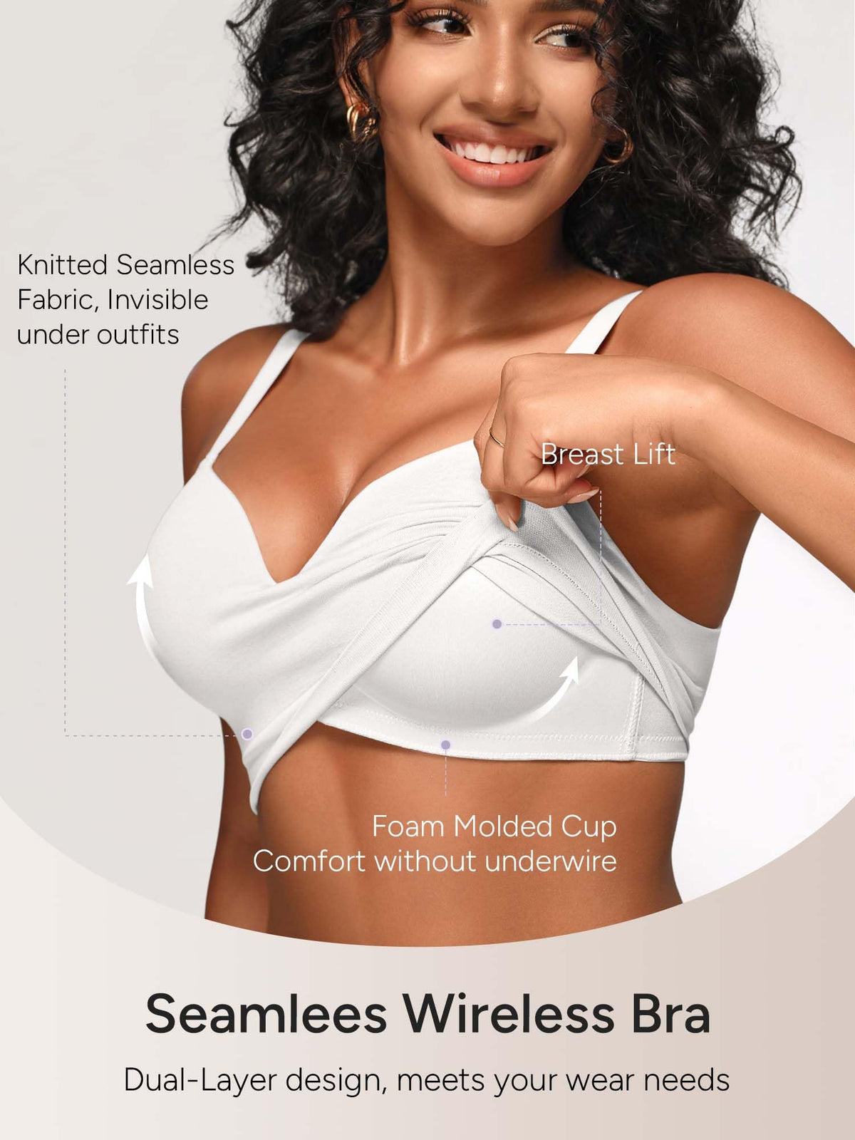 Wireless Bras for Women No Underwire with Support - S-3XL