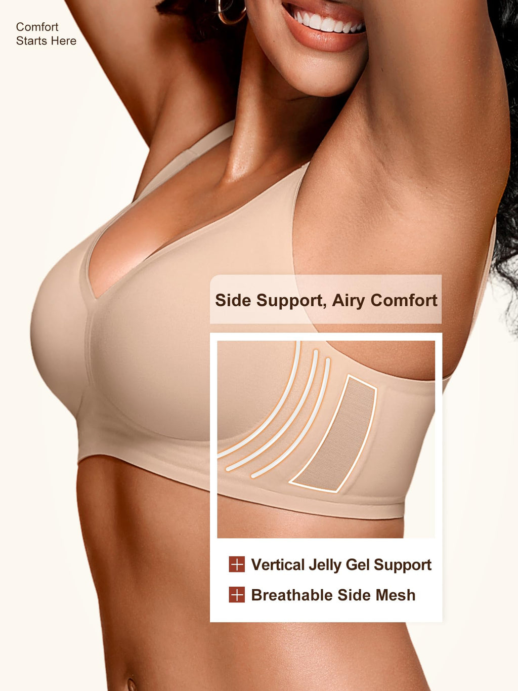 Seamless Comfortable Bras for Women with Jelly No Underwire - S-2XL