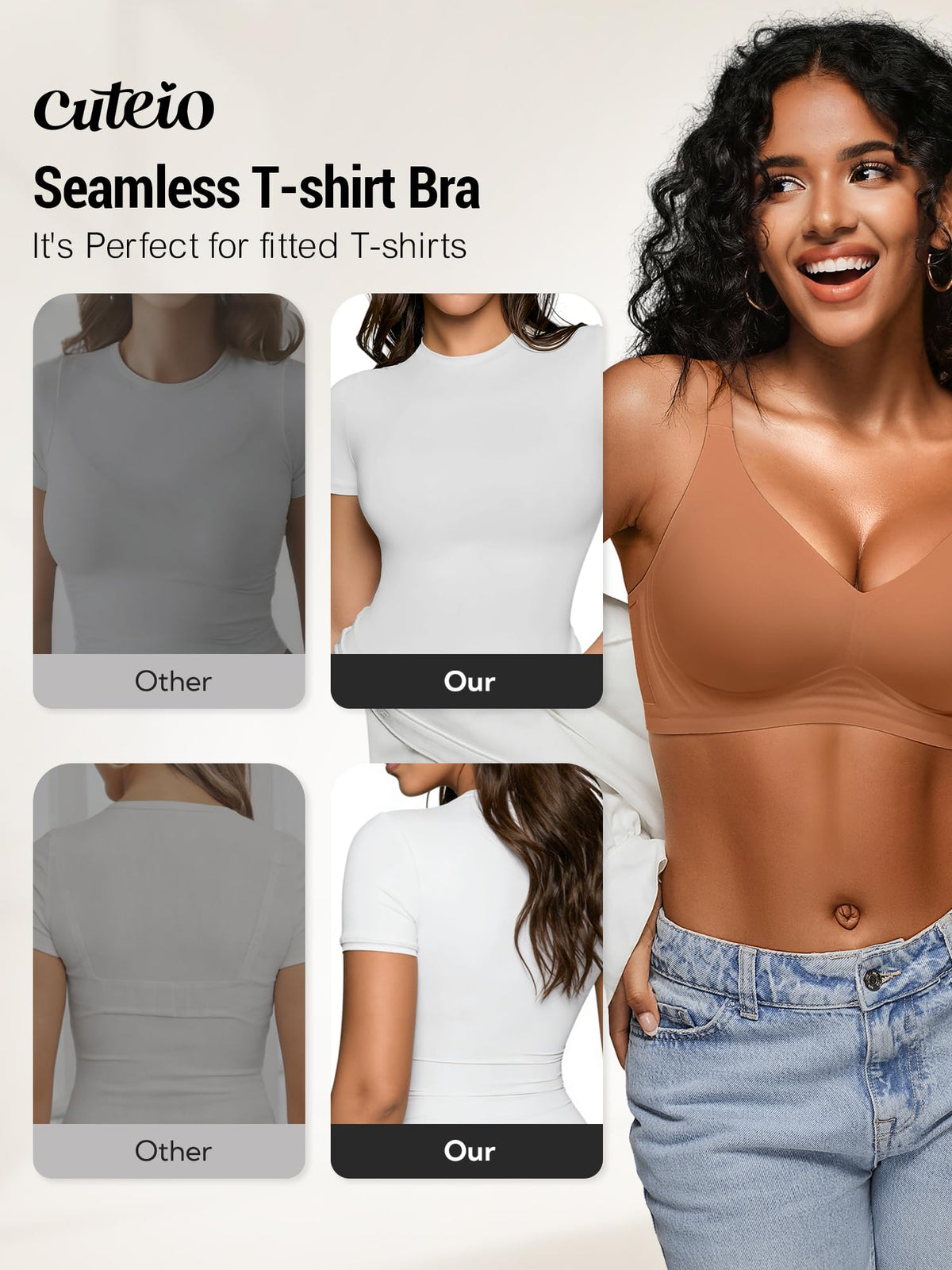 Seamless Comfortable Bras for Women with Jelly No Underwire - S-2XL