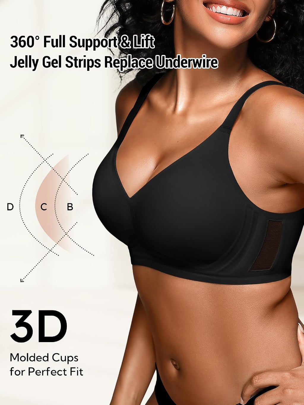 Seamless Comfortable Bras for Women with Jelly No Underwire - S-2XL