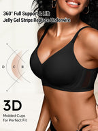 Seamless Comfortable Bras for Women with Jelly No Underwire - S-2XL
