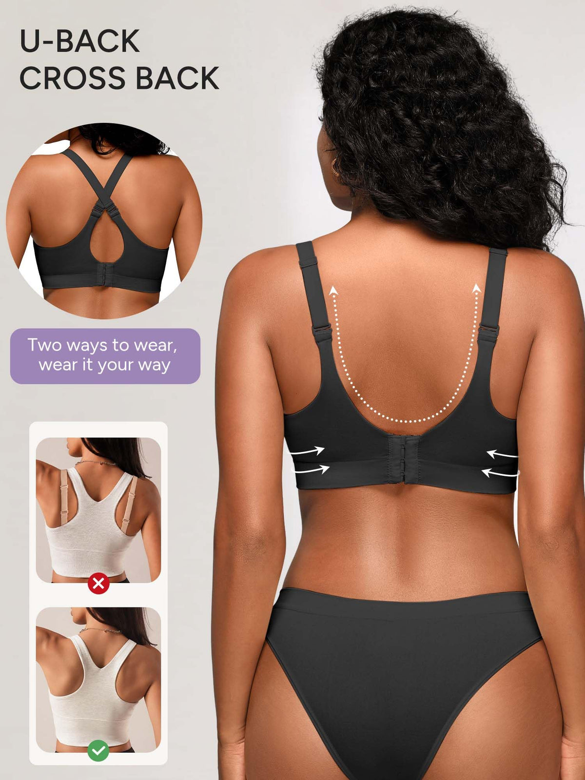 Wireless Bras for Women No Underwire with Support - S-3XL