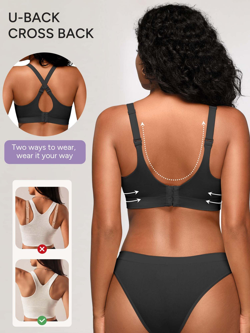 Wireless Bras for Women No Underwire with Support - S-3XL