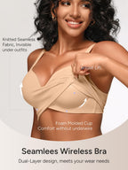 Wireless Bras for Women No Underwire with Support - S-3XL
