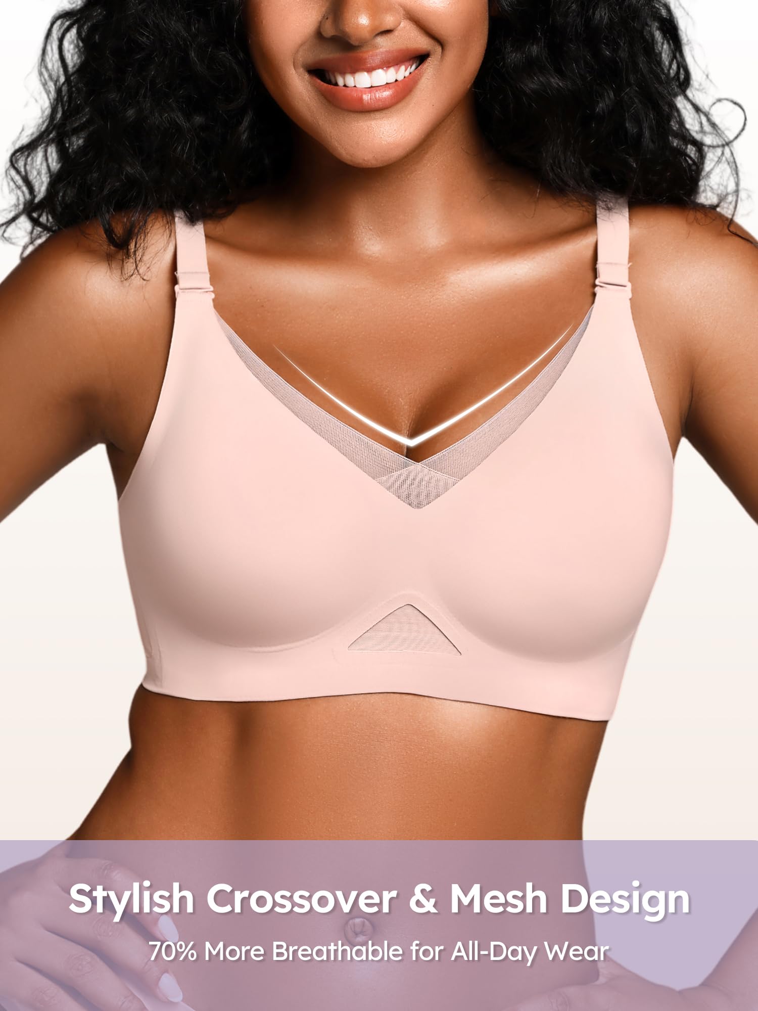 Wireless Bras for Women No Underwire Comfortable Seamless - S-3XL