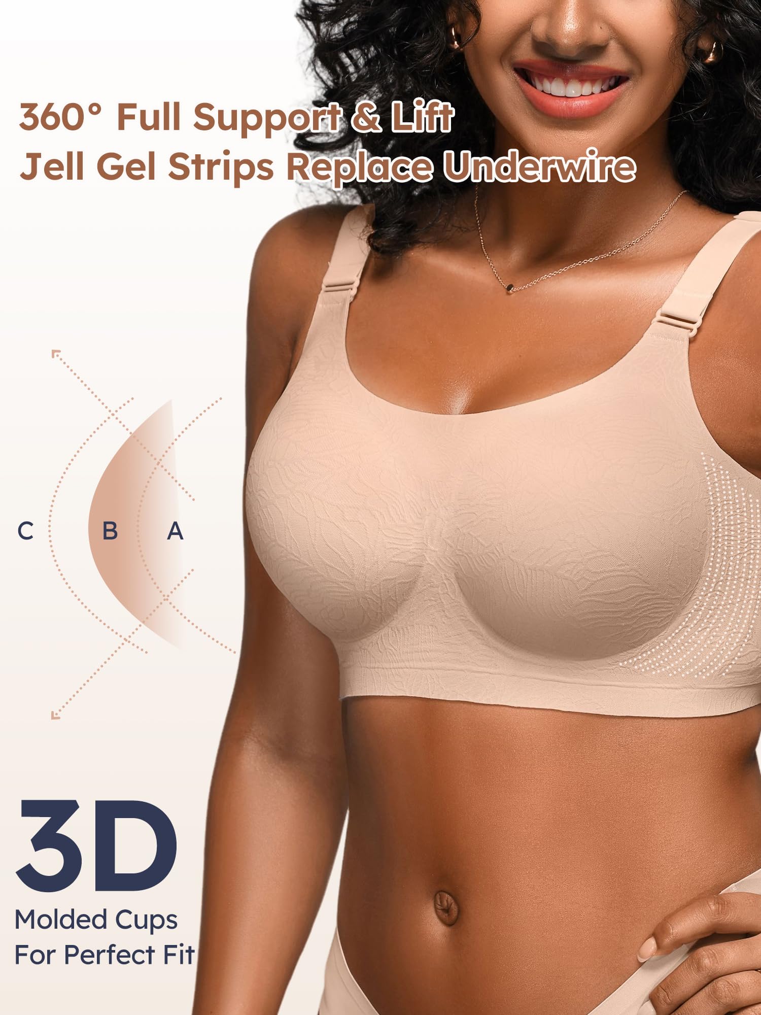 Wireless Bras for Women No Underwire Comfortable Seamless - S-3XL